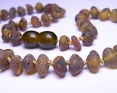 NEW MAXIMUM EFFECTIVE Raw rounded beads amber teething necklace for your baby.