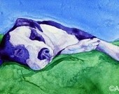Cloud 9 - Mixed Breed Dog - Signed Reproduction Print - Matted to 8 x 10 - Ranlett A4C