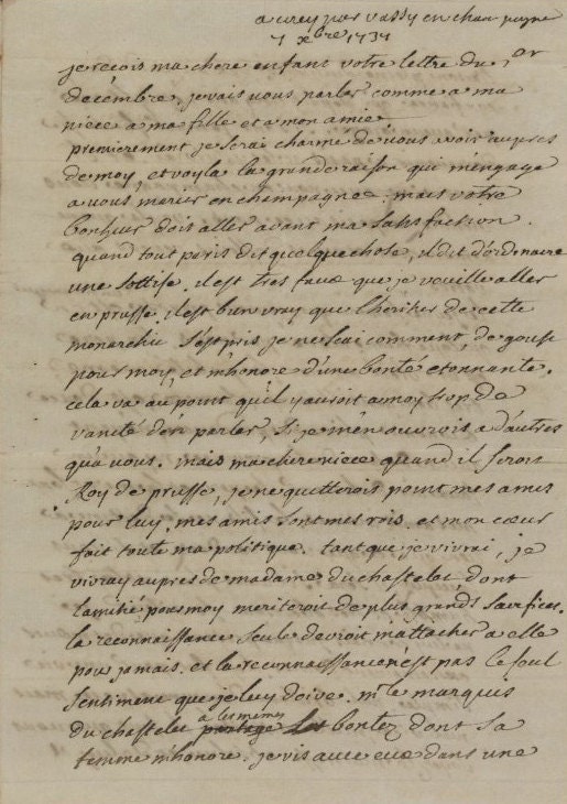 immediate download of a 4 page hand written letter in French 8.5" X 11" from the 1700's, printable download for paper crafts -- no. 82