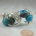Wire Wrapped Ring Blue Crazy Lace Agate and Sterling Silver Fibonacci Sequence