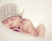 newborn baby girl hat with flower