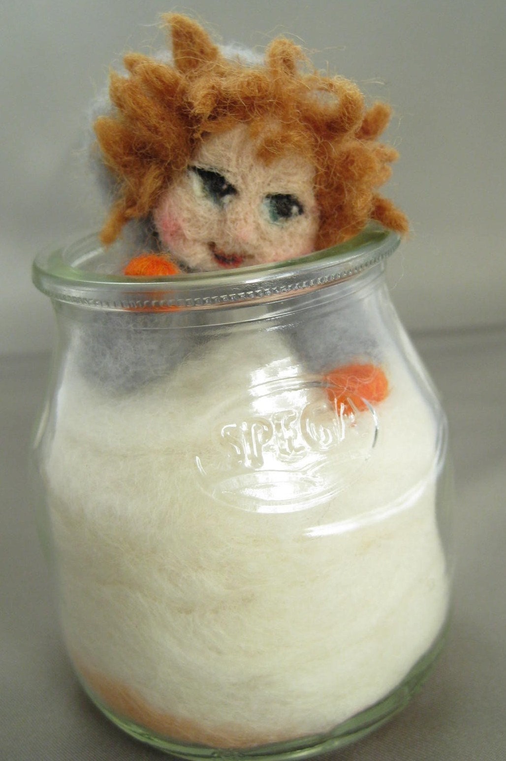 Ginger Haired Pixie in a Yogurt Jar
