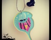 SAle Acrylic Plexiglass necklace or brooch printed laser cut ''BALLON PRISON'' Kawaii