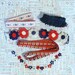 Vintage Red, White & Blue applique trim collection- 5 different -must see retro fun