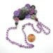 Bright Purples and Violets with Charcoal Gray Vintage Button Statement Bib Necklace