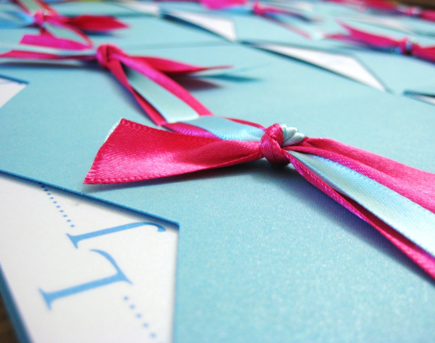 Adorable Candy Stripes Save the Dates Pocket Invitation