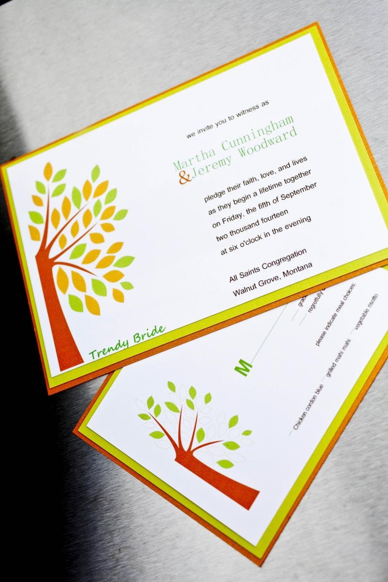 Autumn Tree Wedding Invitation Set on Etsy