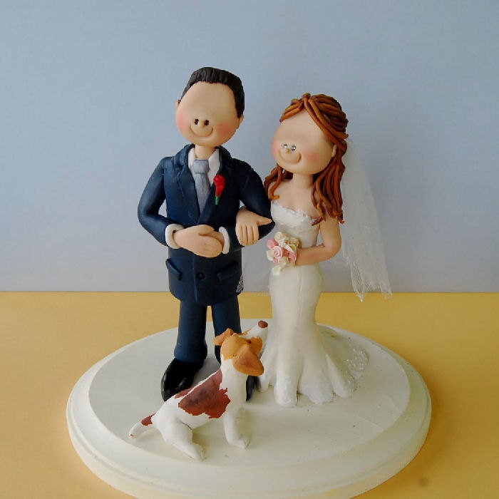 Beagle Bride And Groom Cake Toppers