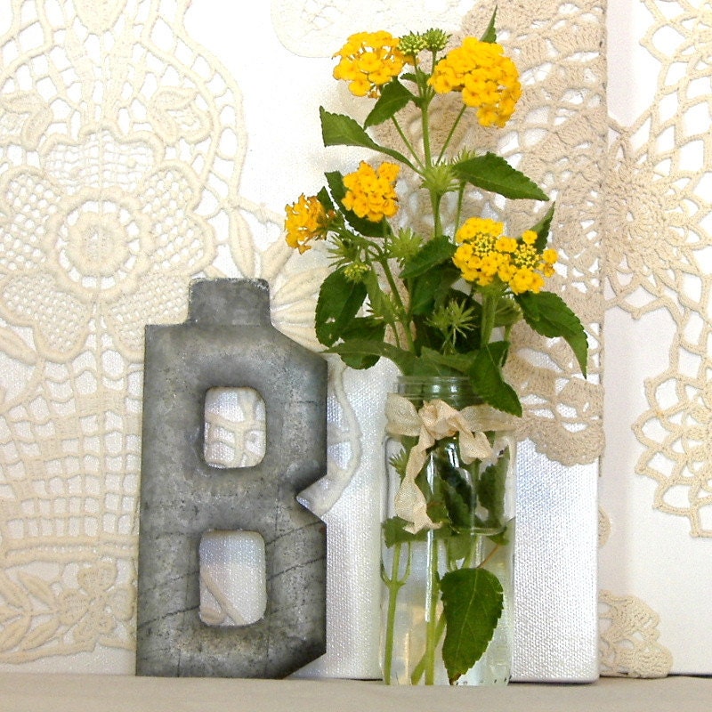Marquee Vintage Letter B c1900 Industrial Salvage 5 Inch Metal Architectural Font Unused Condition Alphabet