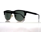 Vintage Black Browline Retro Sunglasses