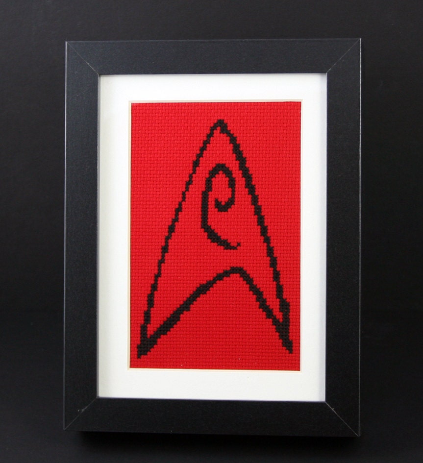 Star Trek - Engineering Badge - Framed Cross Stitch