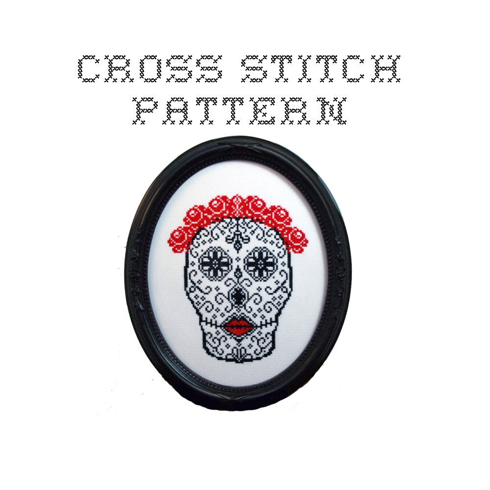 DIY Sugar Skull (version 3) - .pdf Original Cross Stitch Pattern - Instant Download