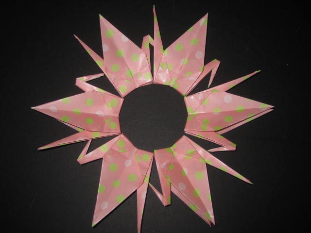 OC6-1061 Set of 12 Origami crane in 10 patterns