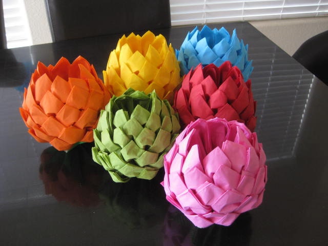 Paper Napkin Lotus Flower for any party event pick your color
