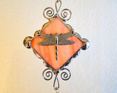 Silver Dragonfly Suncatcher with Crystal Hanger