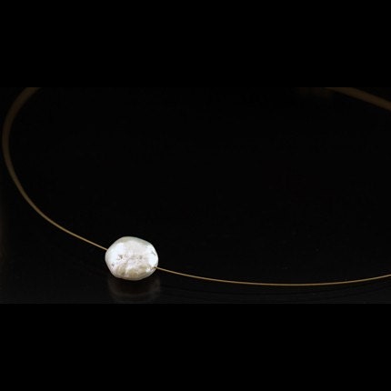 White Coin Pearl Gemstone Necklace
