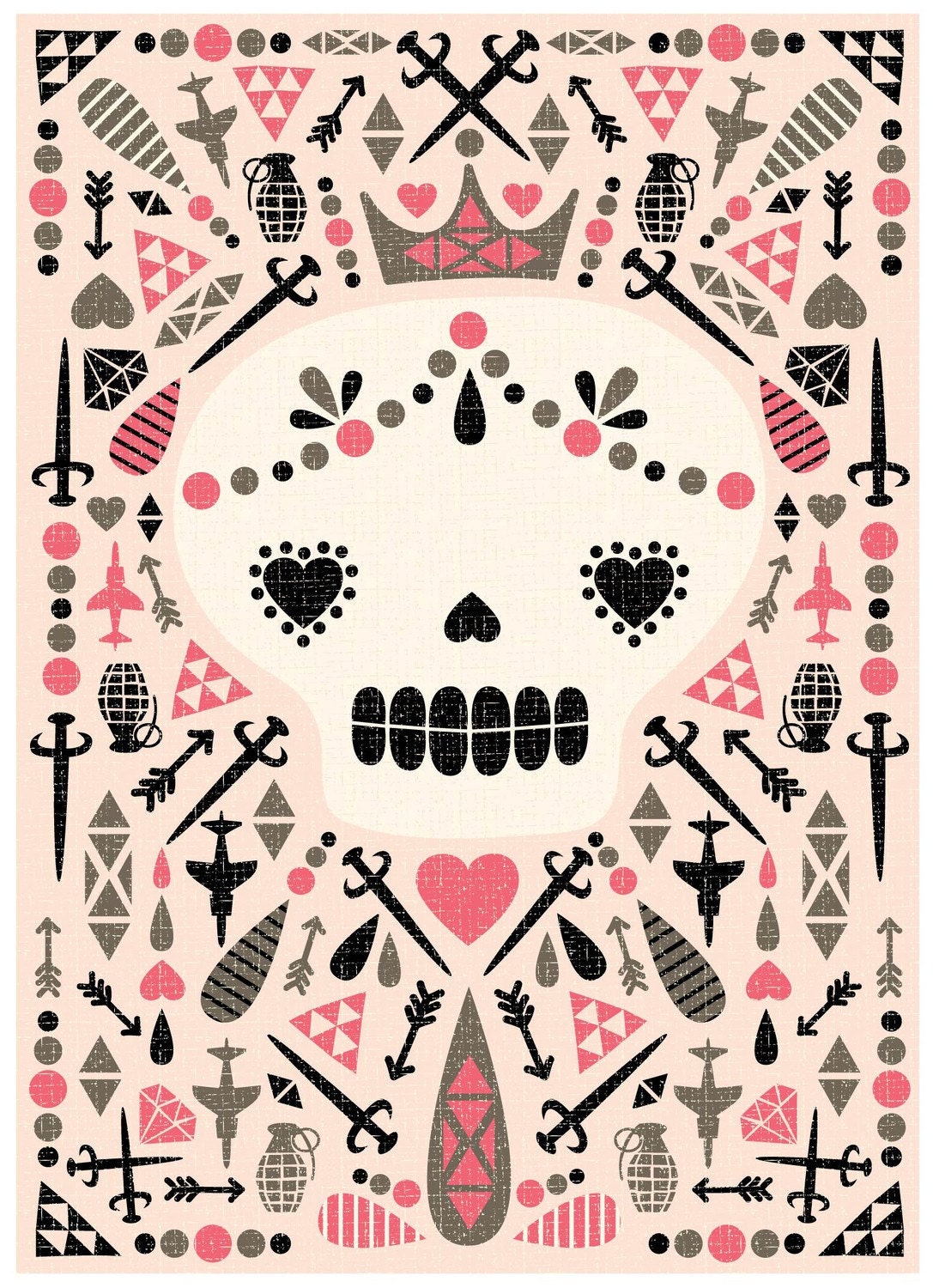 sugar skull print 5x7