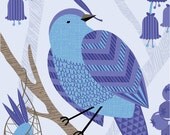 blue bower print 5x7