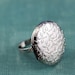 Locket ring silver floral vintage style retro adjustable stash ring