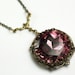 Amethyst jewel necklace victorian brass purple estate style
