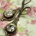 Bridal jewel earrings vintage brass victorian estate art nouveau