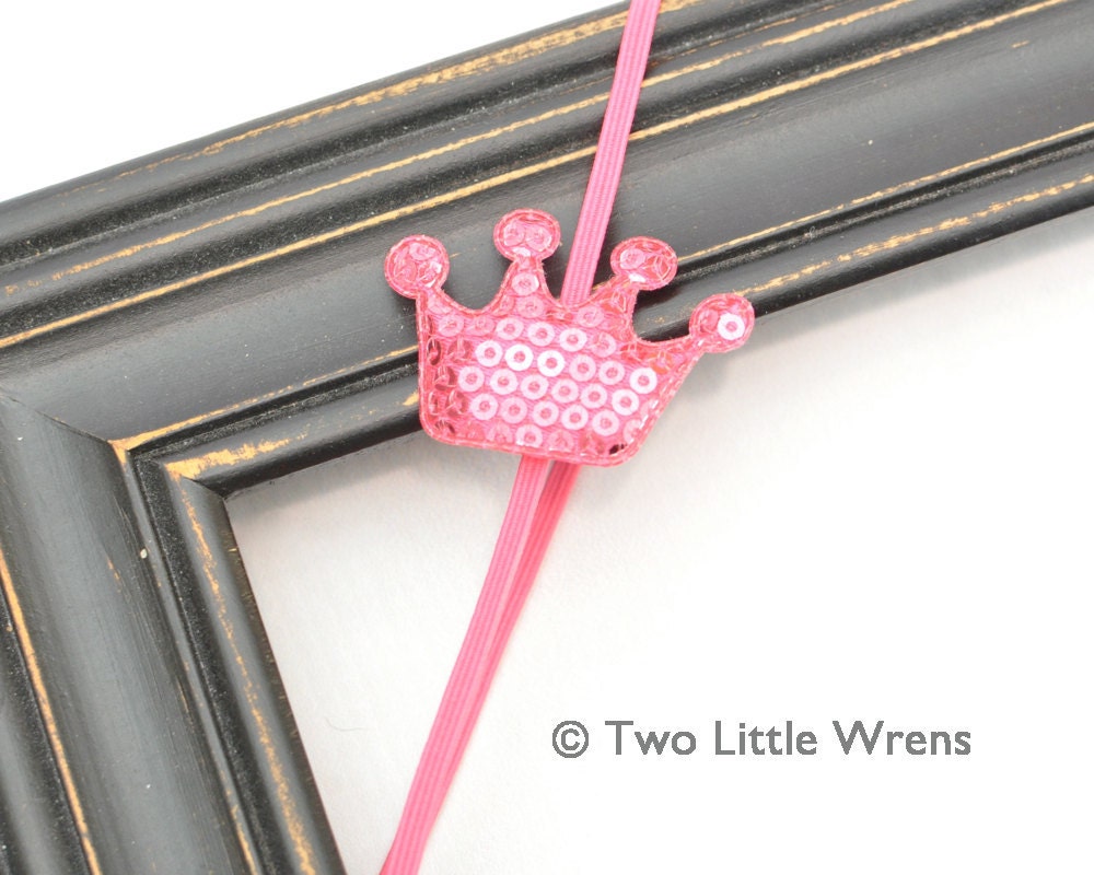 Littlest Princess - Hot Pink Sequin Crown - Baby Headband to Adult Headband - SPRING SALE - See Shop