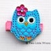 Felt Owl Hair Clip - Turquoise and Hot Pink Owl Barrette with Swarovski Crystal - Baby Hair Clip to Adult Hair Clip - SPRING SALE - See Shop