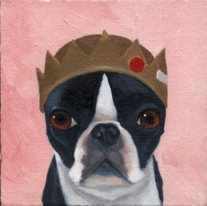 BOSTON TERRIER  dog art PRINT 101 bostons wearing hats 7