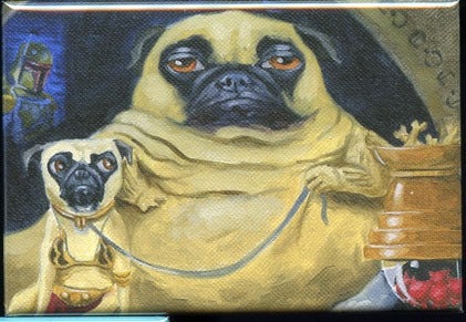 Pug jabba dog art magnet
