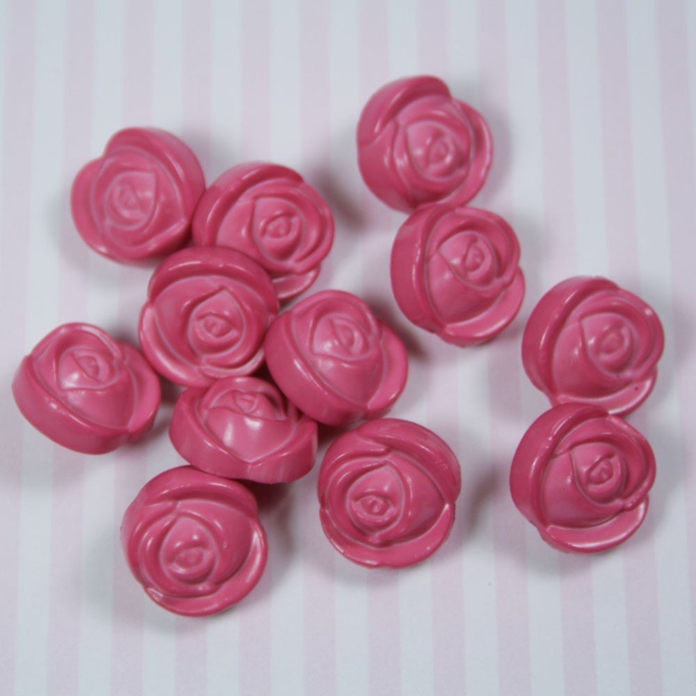Pink Rose Flower  Novelty Buttons