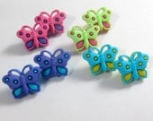 Assorted Spring Colors Butterfly  Novelty Buttons