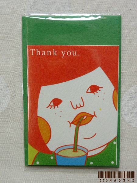 Mini greeting card -Thank you.-