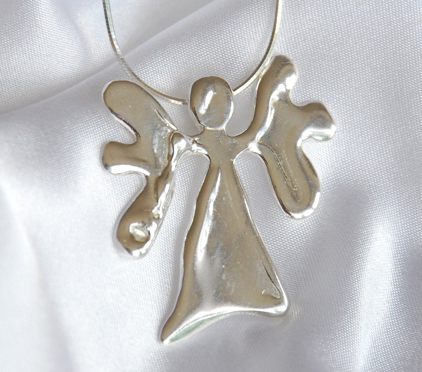 Sterling Silver Designer Flower Angel Pendant/Necklace