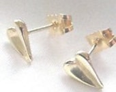 9k Gold Lovely Heart Stud Earrings