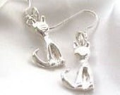Silver Cat Earrings
