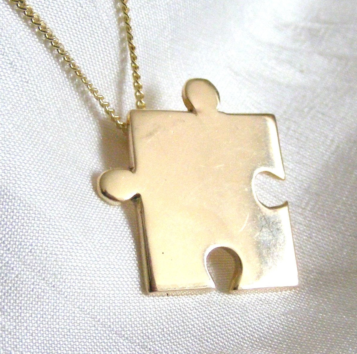 9k Gold Handmade Jigsaw Necklace