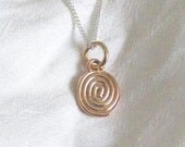 9k Rose Gold Swirl Pendant on Silver Chain