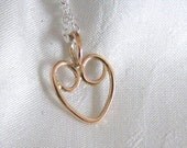9k Rose Gold Dainty Heart Pendant on Silver Chain