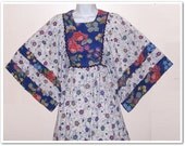 Vintage 60s 70s Hippie Maxi Dress XS