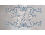 Scroll Embroidery Satin Ribbon Wedding Gown Label