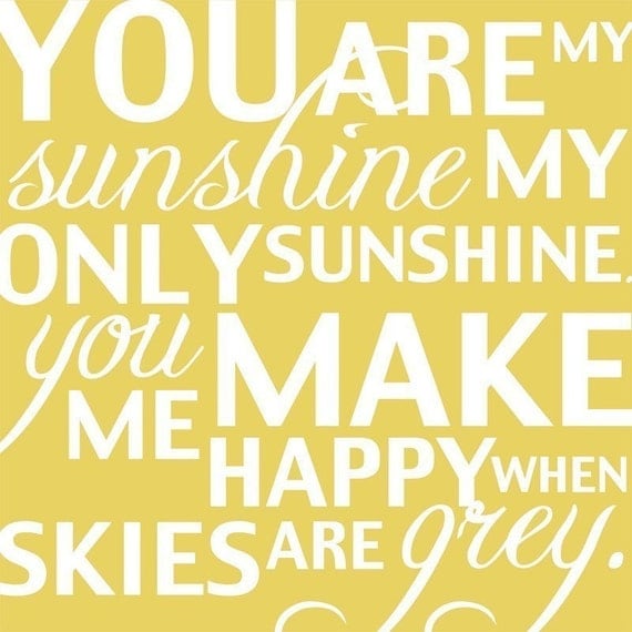 Custom You Are My Sunshine Print Pair