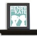 Personalized Couple Silhouette Print with date on reserve
