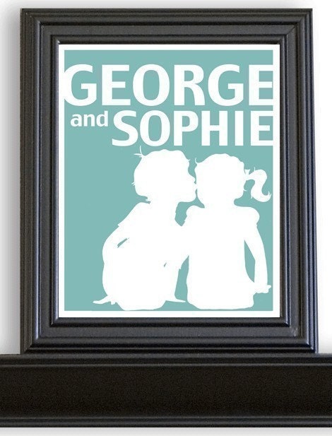Custom Personalized Silhouette Children's Print