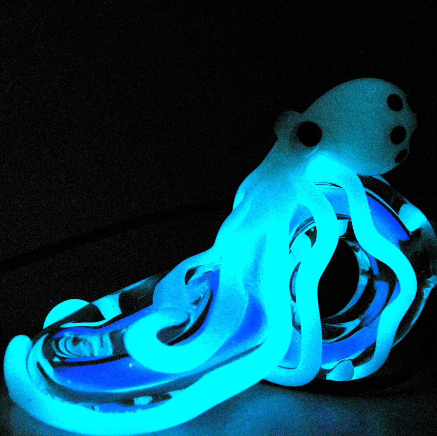 Glow in the Dark Octopus Necklace Glass FREE by FullBlownGlass
