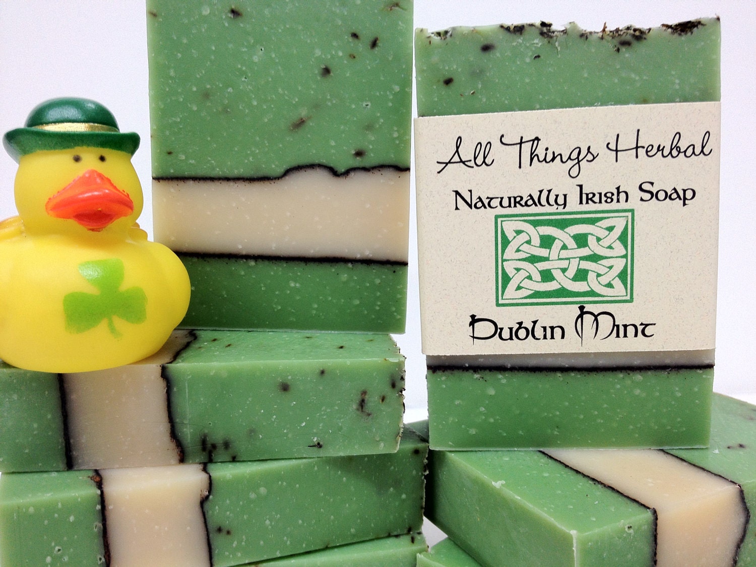 Irish Soap - Dublin Mint  - celebrate all things Irish- handmade natural soap - St. Patricks Day
