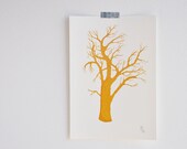 Ti Manel's Tree - gocco screen print