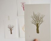 Silhouette Tiny Tree collection - special set - 4 gocco screenprints