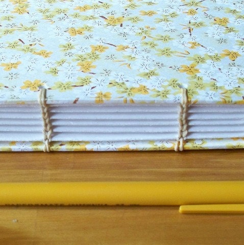 Handmade Journal - Sea of Yellow Flowers