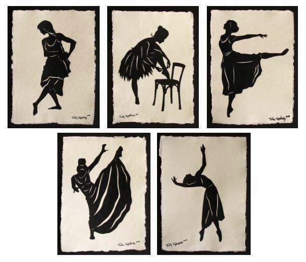 Great Dancers Series - No. 1 - 5, Hand-Cut Silhouette Papercut