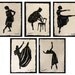 Great Dancers Series - No. 1 - 5, Hand-Cut Silhouette Papercut
